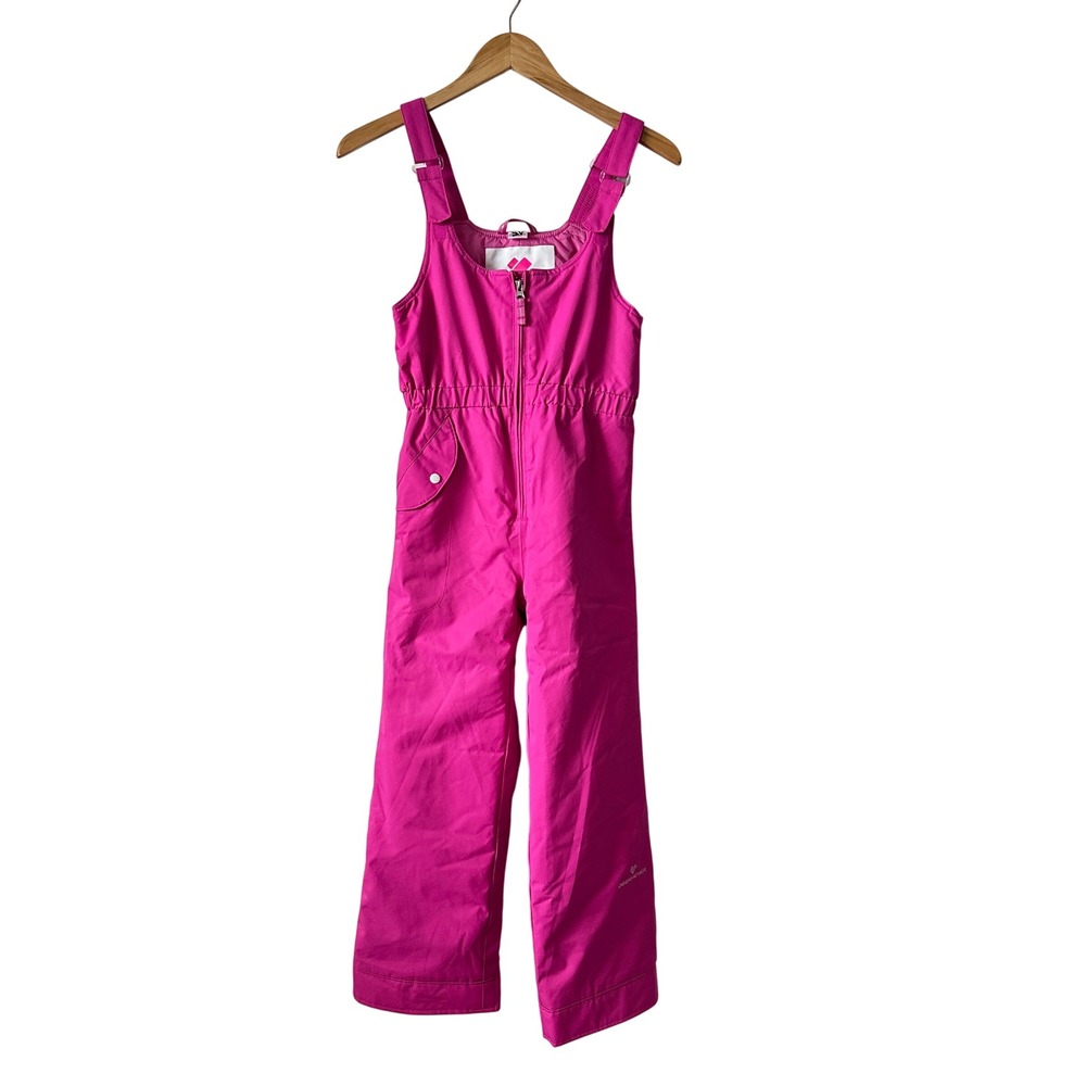 Obermeyer Kids Pink I-Grow Snow Bibs Insulated Ski Overalls Size 8